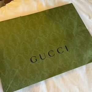 Large New Gucci Olive Green Tote Shopping Bag with Black Handles